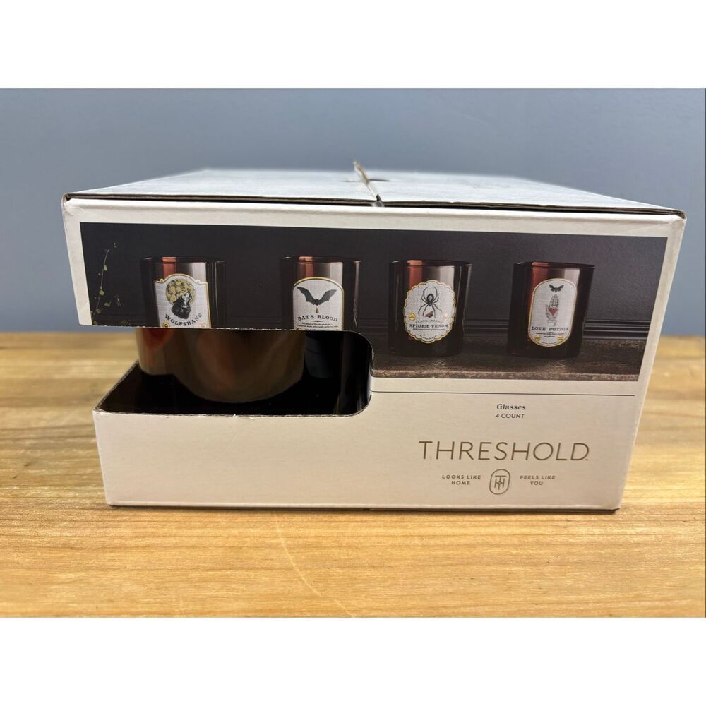 Threshold Halloween 4-piece drinking whiskey glasses